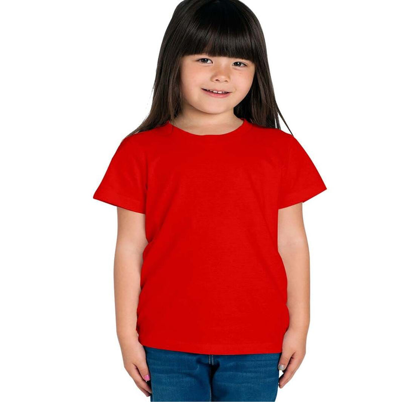 Haoser Half Sleeve Red Solid Cotton T-Shirt for Girls