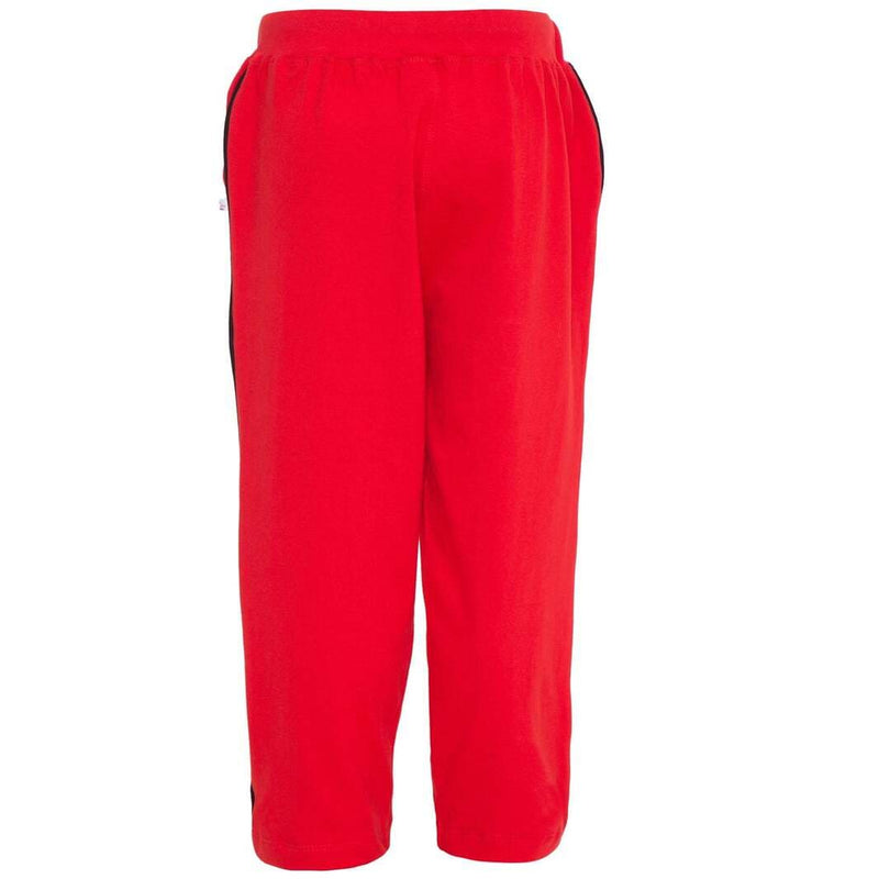 American-Elm Boys Red Cotton Sky Blue Run Printed Regular Fit Track Pant