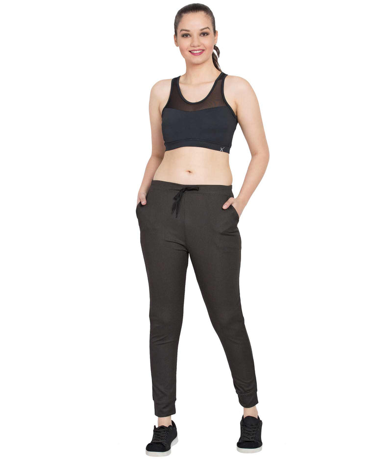 American-Elm American-Elm Brown Polyester Sporty Active Track Pant, Yoga Pant, Gym Wear for Women Hapuka Track Pant & Joggers-Women