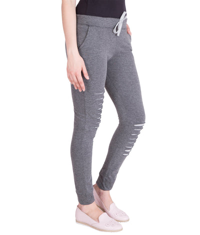 American-Elm American-Elm Dark Grey Lower for Women's Stylish Designer Slim Fit Track Pants For Daily Usage Hapuka Track Pant & Joggers-Women