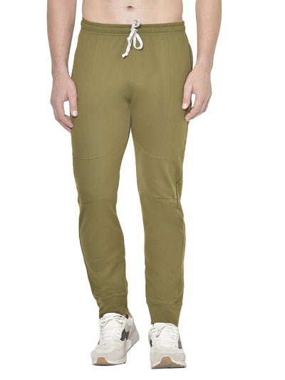 American-Elm American-Elm Men's Olive Stylish Cotton Track Pants, Track Joggers Hapuka Track Pant & Joggers- Men