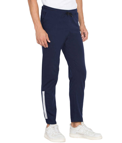 American-Elm American-Elm Navy Blue Slim Fit Cotton Track Pants for Men Hapuka Track Pant & Joggers- Men