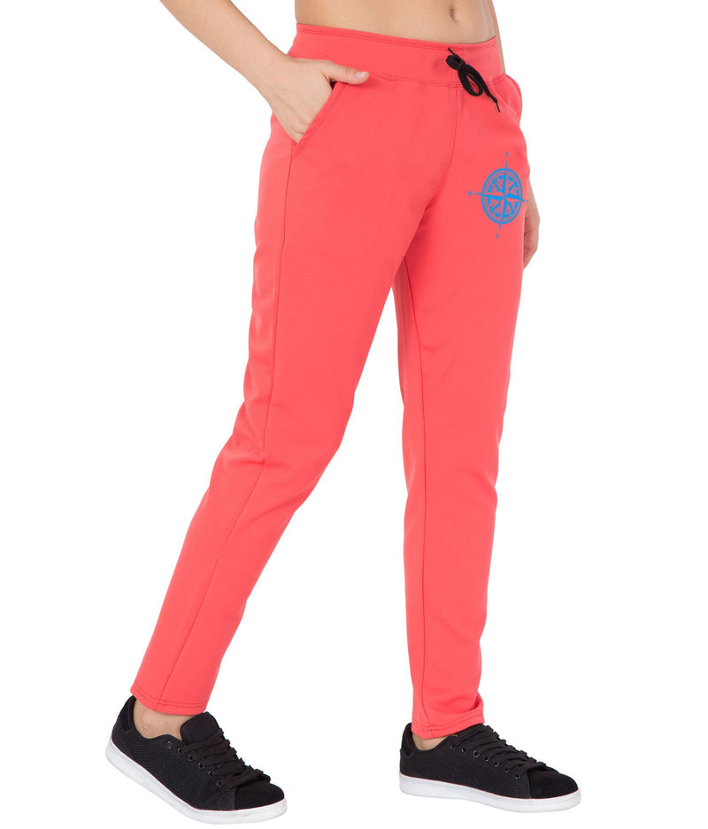 American-Elm American-Elm Orange Polyster Printed Stylish Track Pants For Womens Hapuka Track Pant & Joggers-Women