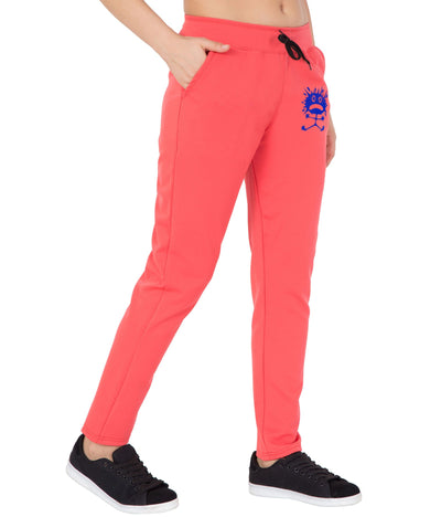American-Elm American-Elm Polyster Orange Printed Comfortable Lowers For Women Hapuka Track Pant & Joggers-Women