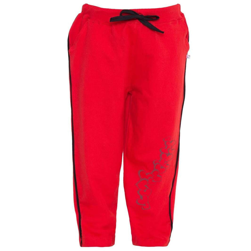 American-Elm Red Regular Fit Grey Vnyle Printed Cotton Stylish kids track pants for girls | kids track pants for girls 5-6 years