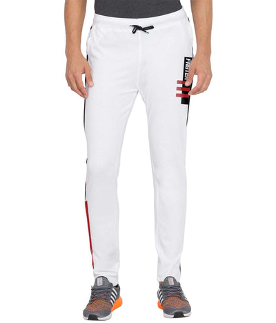 American-Elm American-Elm White Slim Fit Cotton Track Pants for Men, Lower for Dailywear Hapuka Track Pant & Joggers- Men