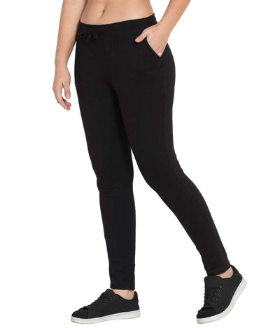 American-Elm American-Elm Women's Cotton Launge Pants| Black Slim Fit Stylish Yoga Pant/ Jegging Hapuka Track Pant & Joggers-Women