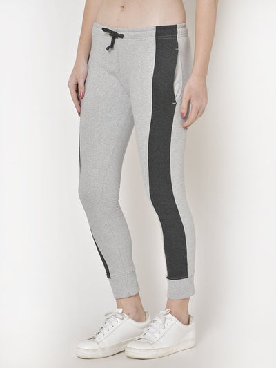 American-Elm American-Elm Women's Light Grey Stylish Cotton Track Pants, Joggers Hapuka Track Pant & Joggers-Women