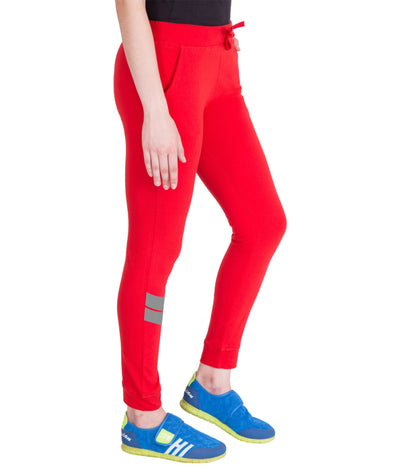 American-Elm American-Elm Women's Red and Grey Printed Trackpant Hapuka Track Pant & Joggers-Women