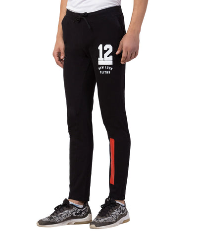 Cliths Cliths Black Printed Active Wear Track Pants For Men Hapuka Track Pant & Joggers- Men