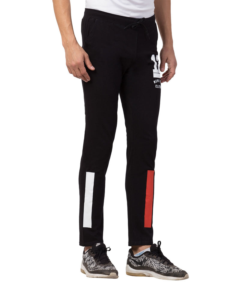 Cliths Cliths Black Printed Active Wear Track Pants For Men Hapuka Track Pant & Joggers- Men