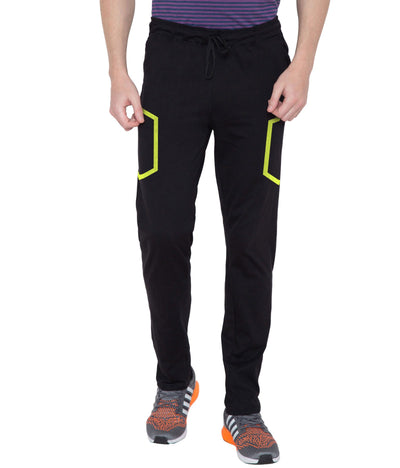 Haoser Haoser Men's Black Cotton Brand Name & Sport Printed Running Trackpant Hapuka Track Pant & Joggers- Men