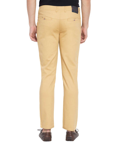 American-Elm Stretchable Chinos Pant for Men, Slim Fit Casual Trouser for Men- Dark Beige