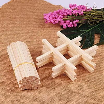 Whittlewud Pack of 50 Unfinished Wood Square Dowel Rods (5.9inches x 6mm) Unfinished Wooden Dowel Rods Wood Sticks