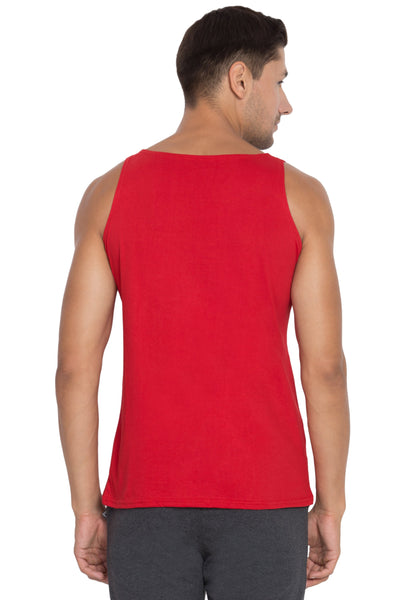 American-Elm American-Elm Men Red Slim Fit Cotton Printed Vests Use For Gym & Running | Gym T-Shirt for Men Hapuka Mens-Vests
