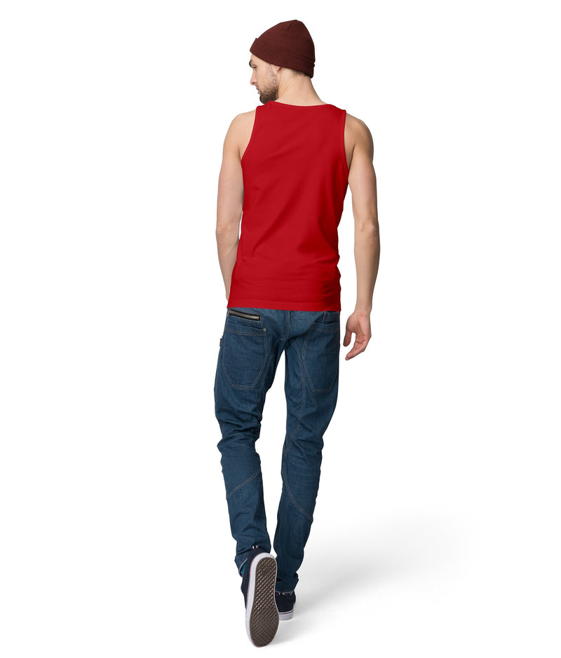 American-Elm American-Elm Printed Slim Fit Red Vest for Men Hapuka Mens-Vests