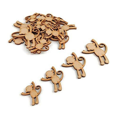 AmericanElm Pack of 10 Pcs DIY MDF Cutouts for Art and Craft Work, Baby Monkey Craft Shapes Available Multiple Sizes & 2.3MM Thickness.