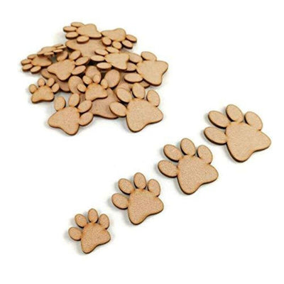 AmericanElm Pack of 10 Pcs DIY MDF Cutouts for Art and Craft Work, Cat or Dog Paw Craft Shapes Available Multiple Sizes & 2.3MM Thickness.