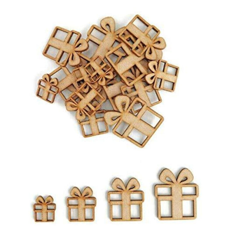 AmericanElm Pack of 10 Pcs DIY MDF Cutouts for Art and Craft Work, Gift Box Craft Shapes Available Multiple Sizes & 2.3MM Thickness.