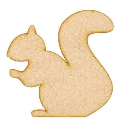 AmericanElm Pack of 10 Pcs DIY MDF Cutouts for Art and Craft Work, Squirrel Cutout Craft Shapes Available Multiple Sizes & 2.3MM Thickness.