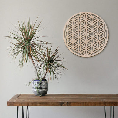 Cliths Fourth Level MFG 12 Inch Flower of Life, Sacred Geometry Wood Wall Art, Spiritual Home Decor for Yoga/Meditation, Chakra, Pack Of 1