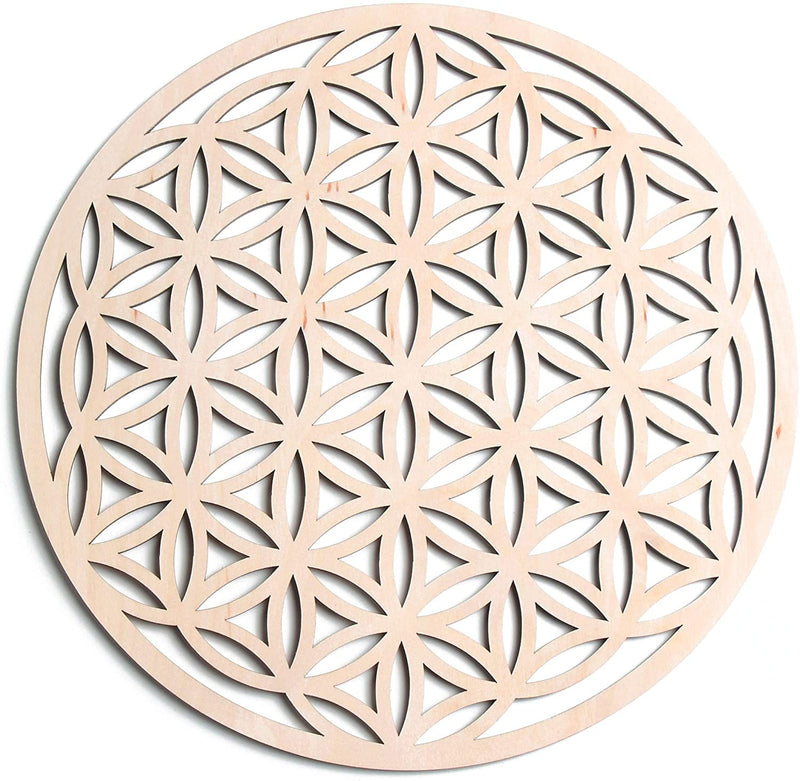 Cliths Fourth Level MFG 12 Inch Flower of Life, Sacred Geometry Wood Wall Art, Spiritual Home Decor for Yoga/Meditation, Chakra, Pack Of 1