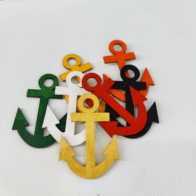 Cliths Unfinished Anchor Tags with Twine Laser Cut Wooden Hanging Gift Tags for Wedding Crafts DIY Projects Pack of 48 Ornaments
