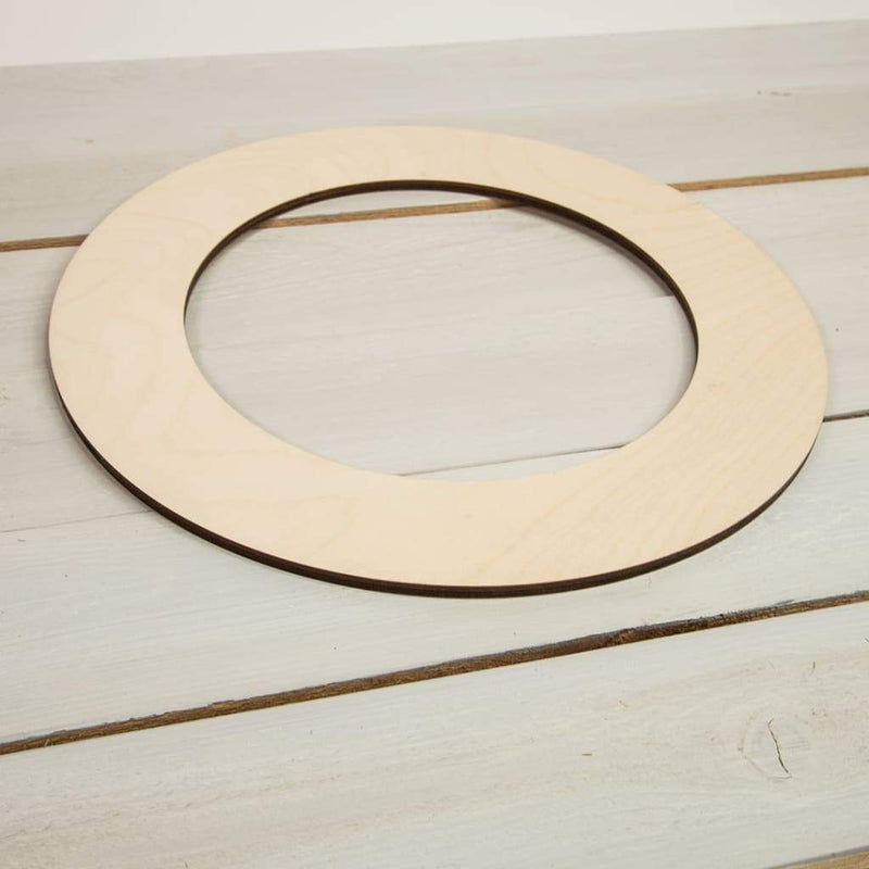 Haoser 10 Pcs Unfinished Wood Blank Circle Ring Shape, 4mm Thick Wooden Cutout for DIY Craft Projects, Hanging Decorations, Panting