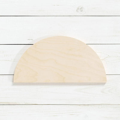 Haoser 10 Pcs Unfinished Wood Blank Semicircle Shape, 4mm Thick Wooden Cutout for DIY Craft Projects, Hanging Decorations, Panting
