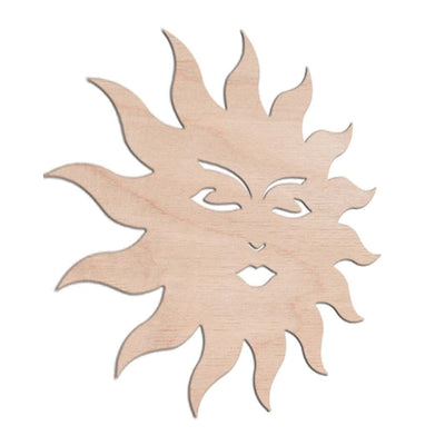 Haoser 3mm Wooden Sun cutouts for Scrapbooking Arts Crafts DIY Decoration Display Décor