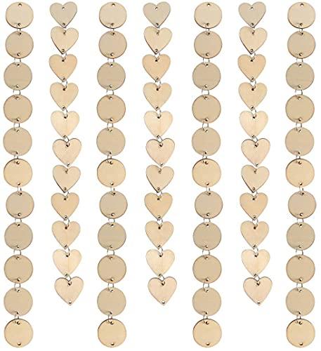 Whittlewud Pack of 400 Pieces in Total, 200 Pcs Wooden Circles Wooden Heart Discs with Holes and 200 Pcs, Art Crafts