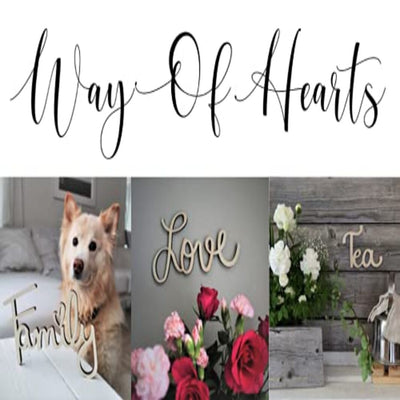 Whittlewud Pack of 5 Way Of Hearts - Wooden Kitchen (13Inch x 4.4Inch) Sign for Wall Art-Farmhouse Kitchen Decor- Cute Wall Decor Cut Sign,