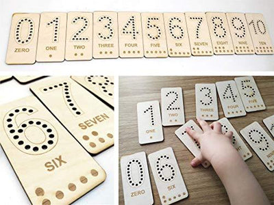Whittlewud Rectangle Shape Blocks 0-10 Wooden Math Number Learning Toy for Kids, Montessori Counting Learning Board, Preschool Learning numbers.